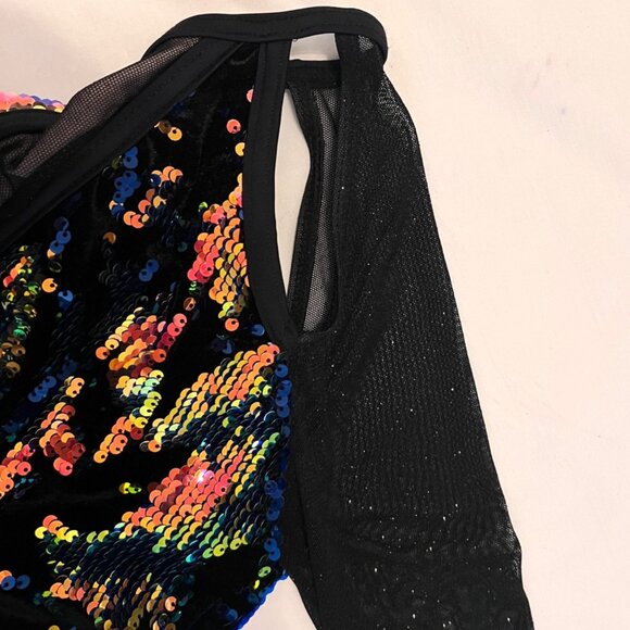 Weissman Adult Dance Costume Jazz Sequin Tap Romper Shorts MA Back Velvet - Picture 8 of 11